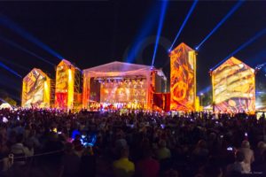 Perth International Arts Festival – Home, Stage with colourful Projection Mapping - Steve Jansen Photography
